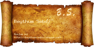 Beythum Sebő névjegykártya